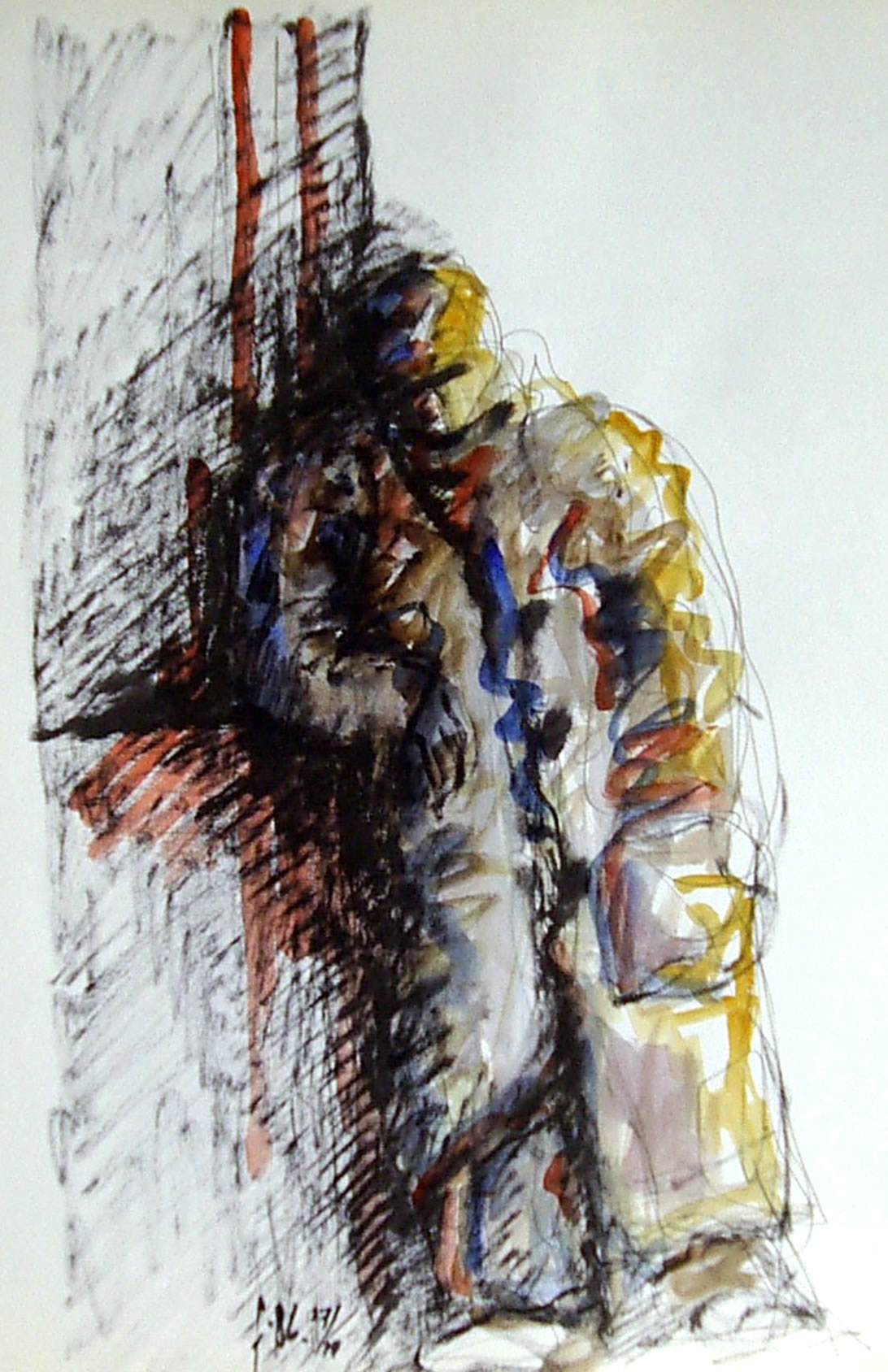 zwerver leunt